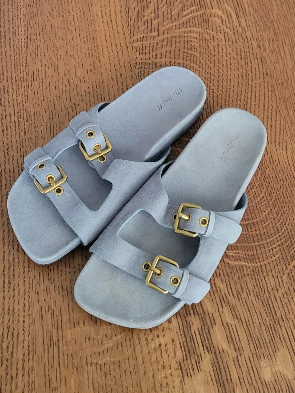 Madewell Cambria Double Strap Suede Sandal - Serene Blue